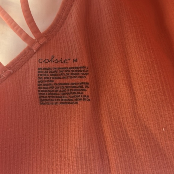 Colsie Women's Coral Ribbed Crop Tank Top Size medium - Picture 4 of 5